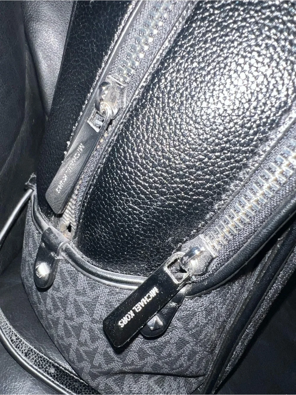Michael Kors Black & Gray Signature Backpack